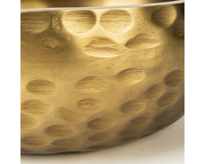 Mercana - Karmel 12L x 12W Gold Hammered Aluminum Bowl