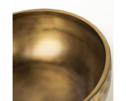 Mercana - Karmel 12L x 12W Gold Hammered Aluminum Bowl