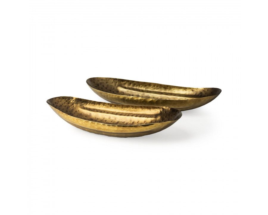 Mercana - Karmen Gold Hammered Oversized Bowls (Set of 2)