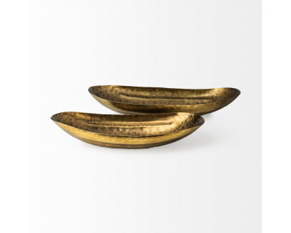 Mercana - Karmen Gold Hammered Oversized Bowls (Set of 2)