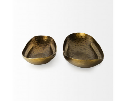 Mercana - Karmen Gold Hammered Oversized Bowls (Set of 2)