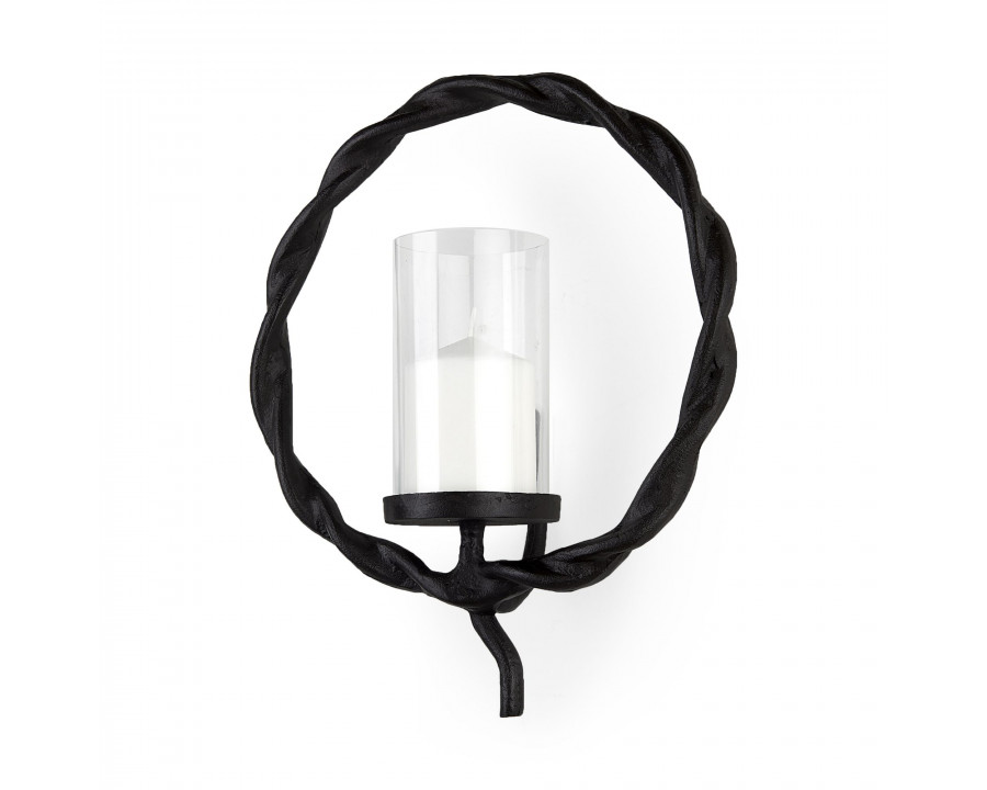 Mercana - Rizwan Black Aluminum Braided Circular Candle Holder