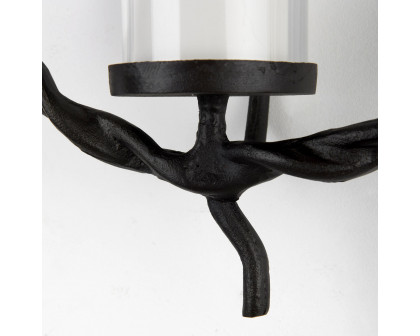 Mercana - Rizwan Black Aluminum Braided Circular Candle Holder