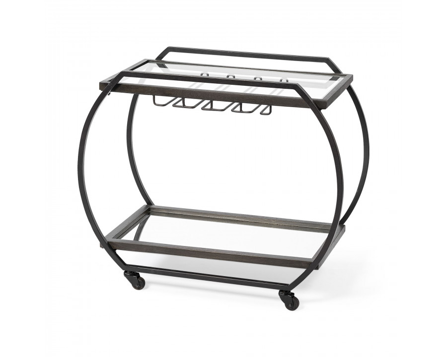 Mercana - Chriselle 2 Tier Bar Cart in Black