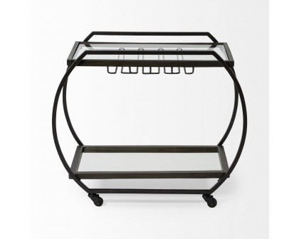 Mercana - Chriselle 2 Tier Bar Cart in Black