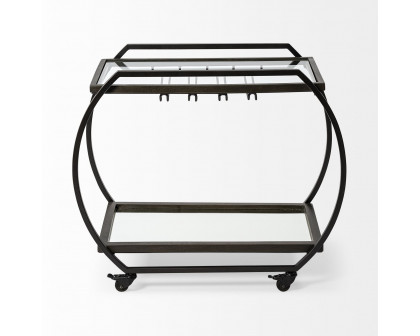 Mercana - Chriselle 2 Tier Bar Cart in Black