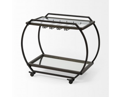 Mercana - Chriselle 2 Tier Bar Cart in Black