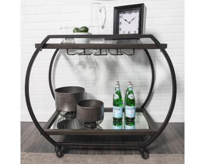 Mercana - Chriselle 2 Tier Bar Cart in Black