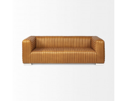 Mercana Ricciardo 86,6" 3 Seater Sofa - Cognac, Leather