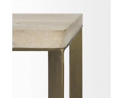 Mercana Faye End Table with Gold Metal Base (Set of 2) - Beige