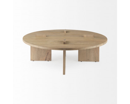 Mercana Aida Round Coffee Table - Light Brown