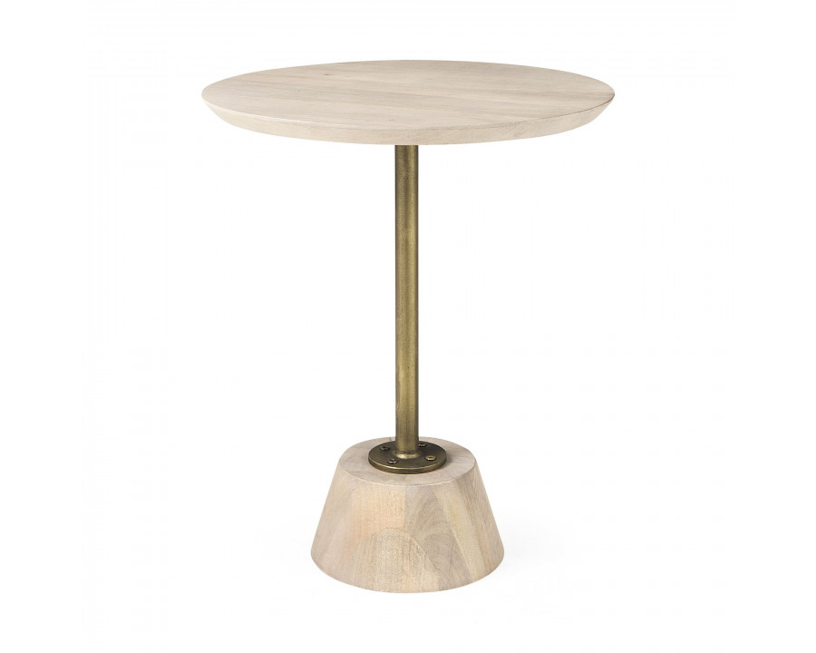 Mercana Maxwell Round End Table - Light Brown