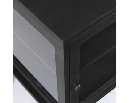 Mercana Arelius End Table with Black Metal Frame - Black