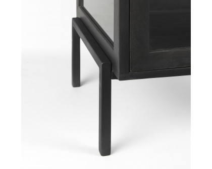 Mercana Arelius End Table with Black Metal Frame - Black