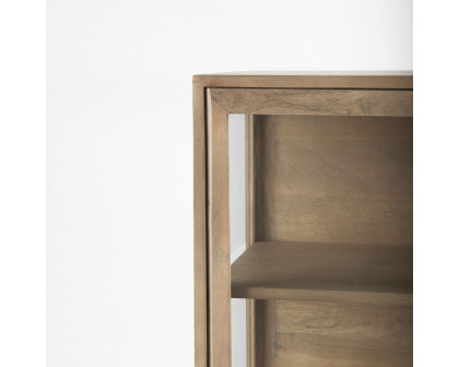 Mercana Arelius Cabinet with Black Metal Base - Light Brown