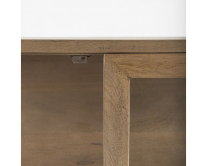 Mercana Arelius Cabinet with Black Metal Base - Light Brown