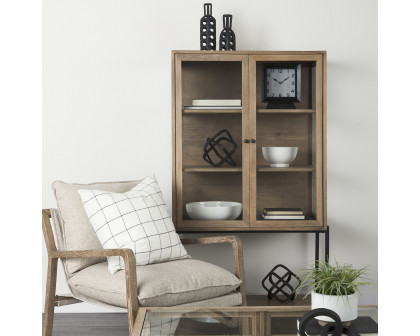 Mercana Arelius Cabinet with Black Metal Base - Light Brown