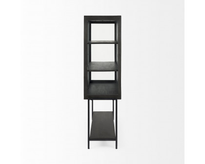 Mercana Arelius Cabinet with Black Metal Base - Black