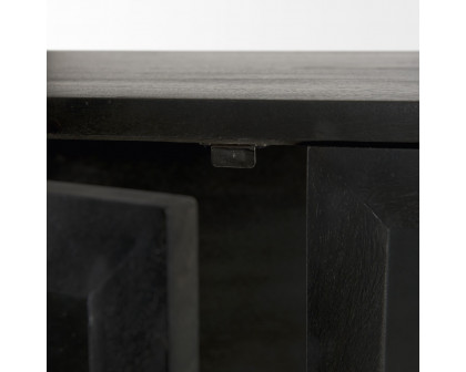 Mercana Arelius Cabinet with Black Metal Base - Black