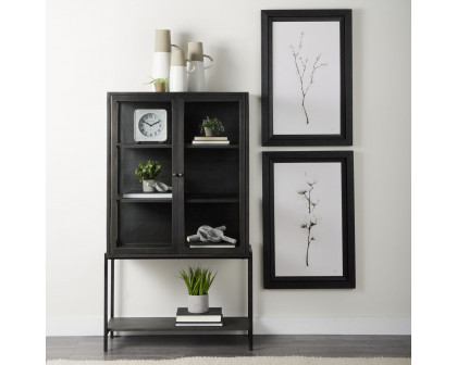 Mercana Arelius Cabinet with Black Metal Base - Black