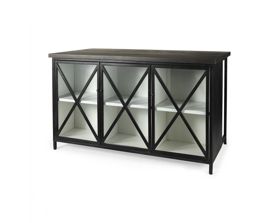 Mercana - Dimitra Kitchen Island with Glass Doors