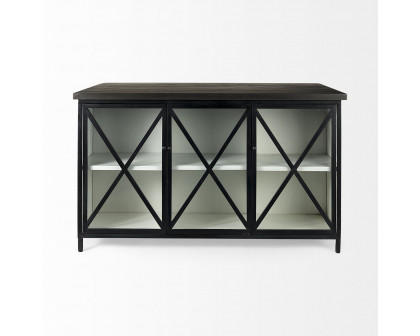 Mercana - Dimitra Kitchen Island with Glass Doors