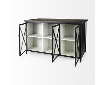 Mercana - Dimitra Kitchen Island with Glass Doors