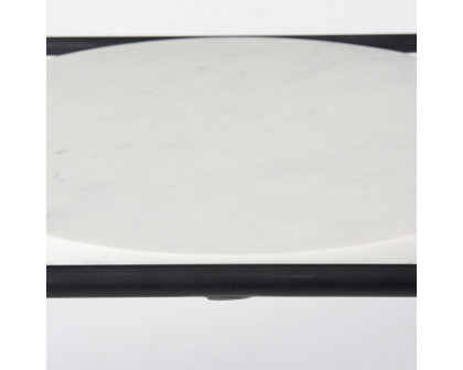 Mercana - Austen Round White Marble Top with Black Metal Frame Side Table