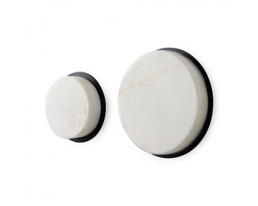 Mercana - Sophia White Marble Wall Hooks (Set of 2)