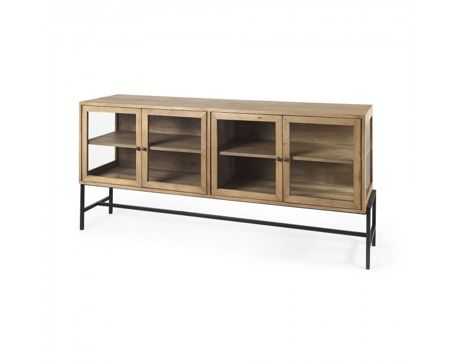 Mercana Arelius 4 Doors Sideboard - Light Brown, Wood