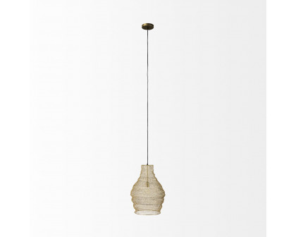 Mercana - Halycon Gold Mesh and Iron Pendant Light