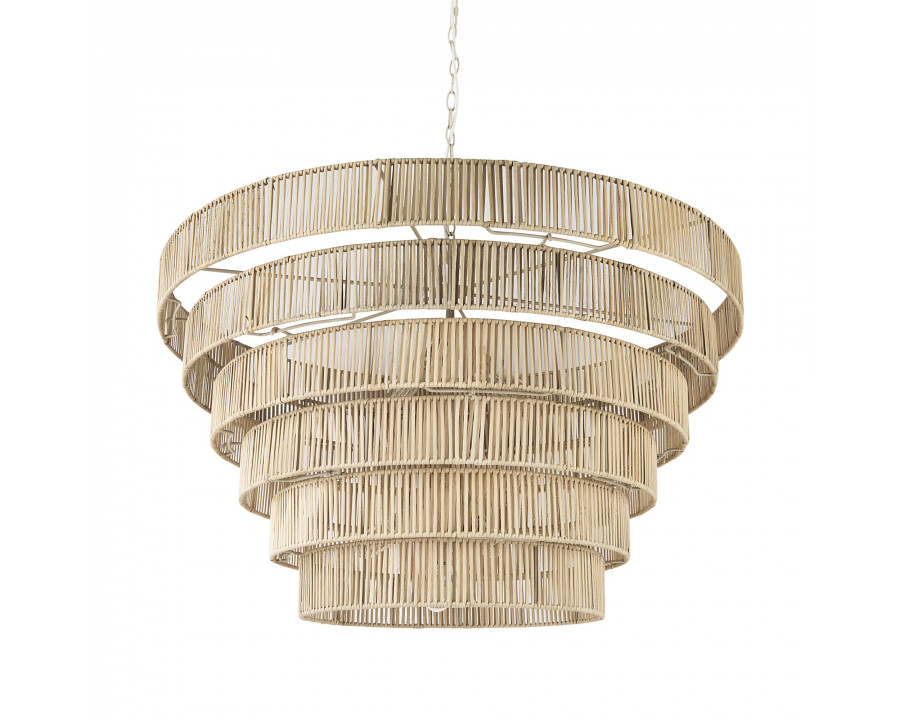 Mercana - Marimba Natural Cane 6 Tier Chandelier