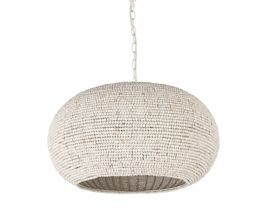 Mercana - Theta White-Washed Beaded Chandelier