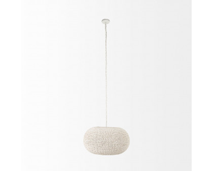 Mercana - Theta White-Washed Beaded Chandelier