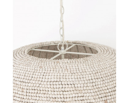 Mercana - Theta White-Washed Beaded Chandelier