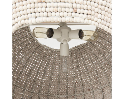 Mercana - Theta White-Washed Beaded Chandelier