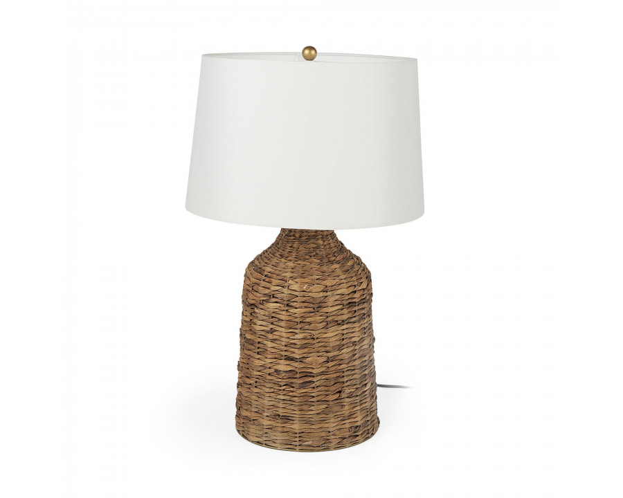 Mercana - Campanile Brown Wicker Table Lamp