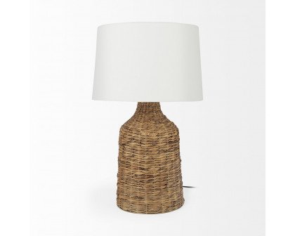 Mercana - Campanile Brown Wicker Table Lamp