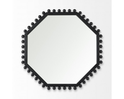 Mercana Torquay Octagon Wood Frame Mirror - Black