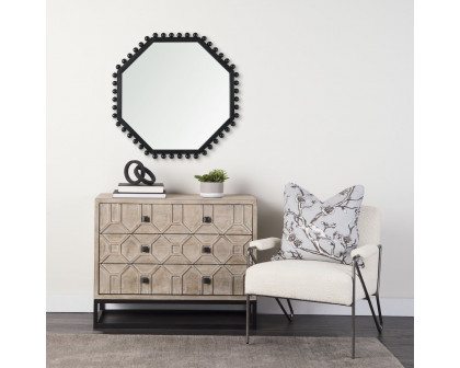 Mercana Torquay Octagon Wood Frame Mirror - Black