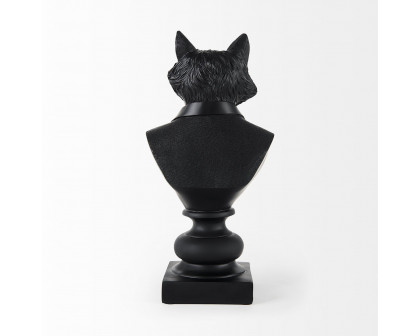 Mercana Murray Painted Resin Fox in a Suit Bust - Black