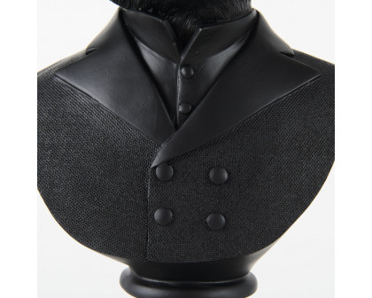 Mercana Murray Painted Resin Fox in a Suit Bust - Black