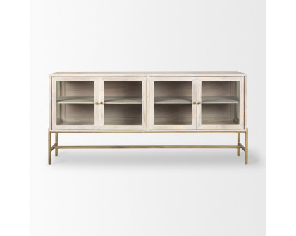 Mercana Arelius 4 Doors Sideboard - White, Wood