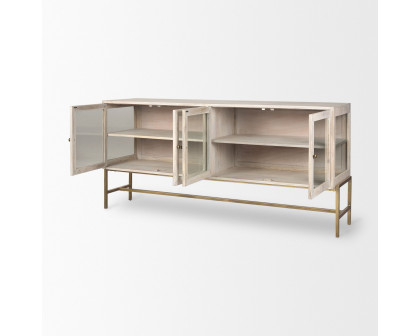 Mercana Arelius 4 Doors Sideboard - White, Wood