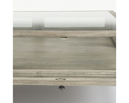 Mercana Arelius Square Coffee Table with Black Metal Base - Gray