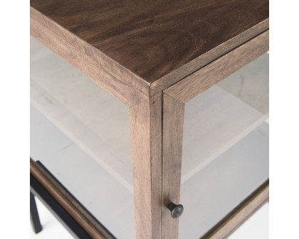 Mercana Arelius End Table with Black Metal Frame - Brown