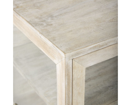 Mercana Arelius End Table with Gold Metal Frame - White