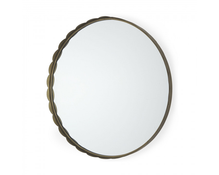 Mercana Adelaide 29.7" Scallop Edge Round Mirror - Gold