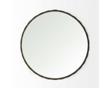 Mercana Adelaide 29.7" Scallop Edge Round Mirror - Gold