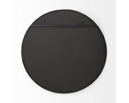 Mercana Adelaide 29.7" Scallop Edge Round Mirror - Black